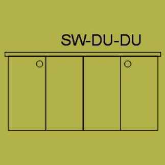 Stół warsztatowy z 2 szafkami podwójnymi SW-DU-DU